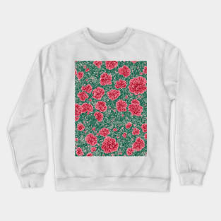 Refined Carnation Elegance Pattern Crewneck Sweatshirt